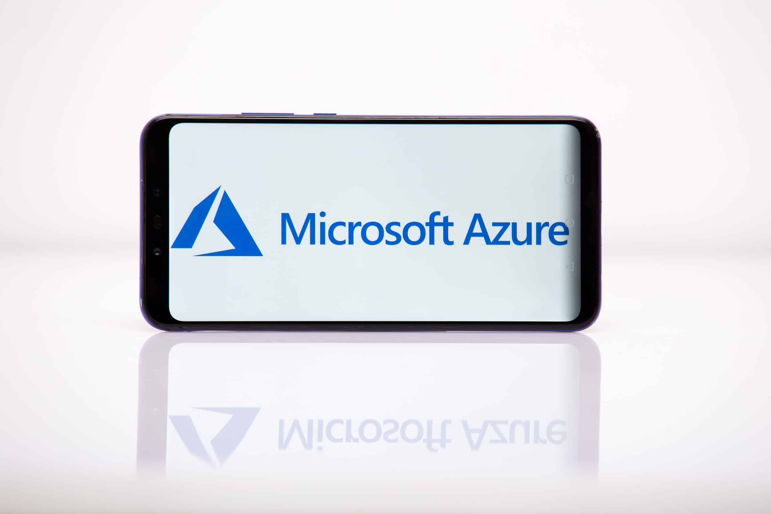 Tula 2.08.2019 Microsoft Azure on the phone display.